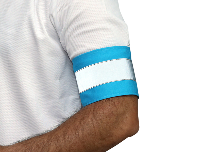 Reflektörlü Hi-Vis Yüksek Görünürlüklü Kolluk Bandı Mavi